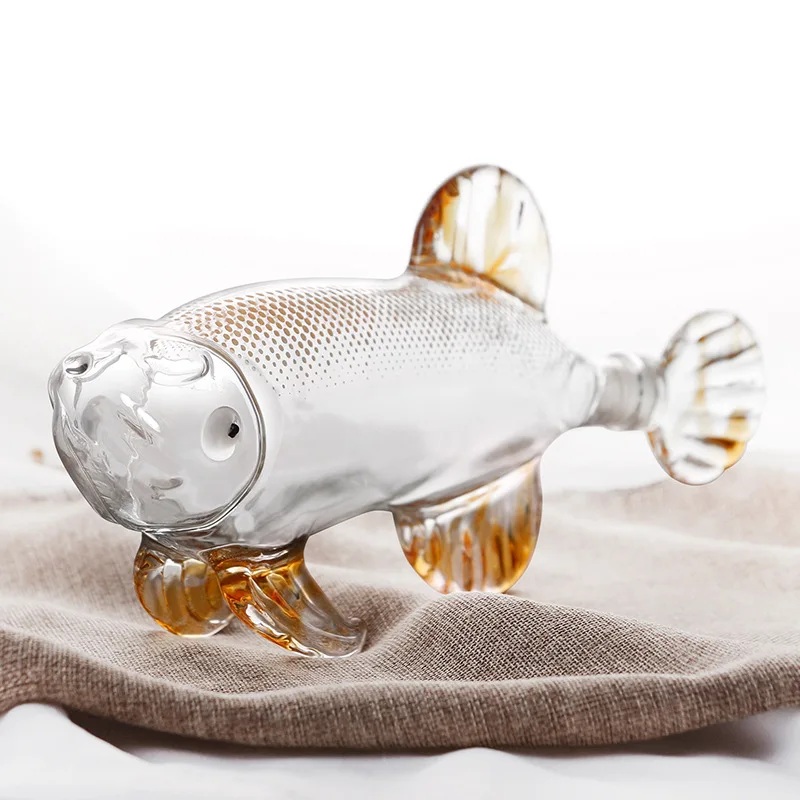 High Borosilicate Glass Fish-Shaped Craft Bottle