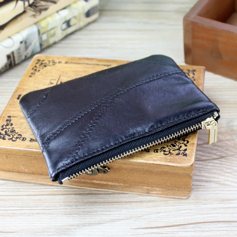 

Men's Leather Coin Purse Multifunction Key Small Wallet Fashion Ladies Mini Zipper Coin Purse High Quality Money Bag Small Gift