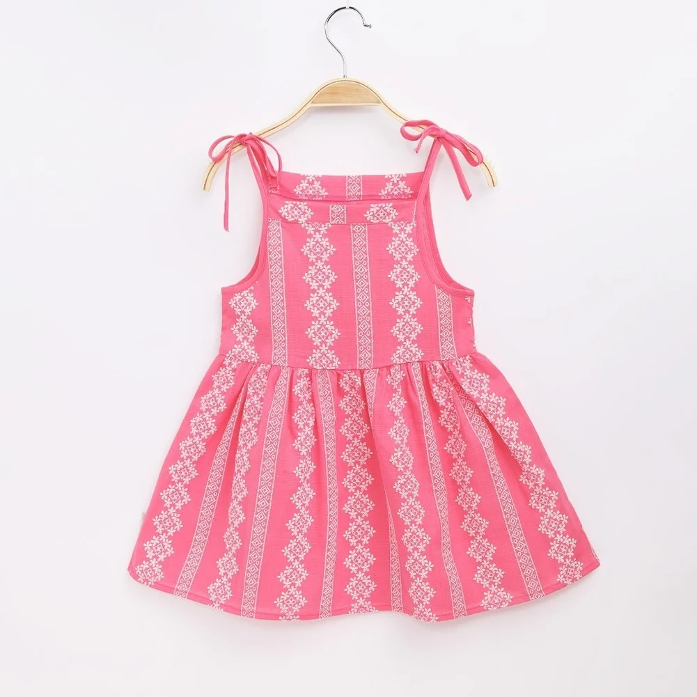 

Summer New Baby Dress Girls Fashion Dresses Cotton Children's Clothes Floral Vest Dot Cow Printed Kids Clothing Lovely Dress