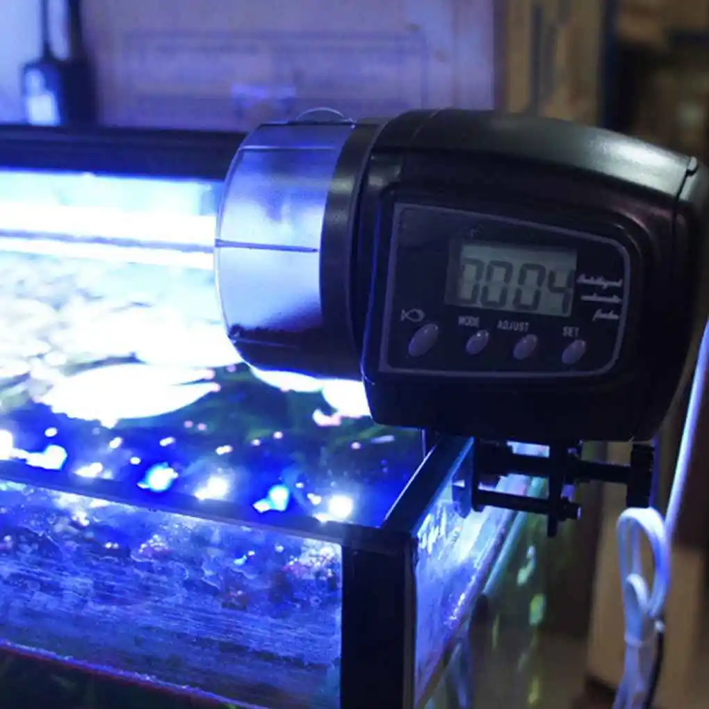 Цифровая автоматическая электрическая пластиковая кормушка для рыб домашний