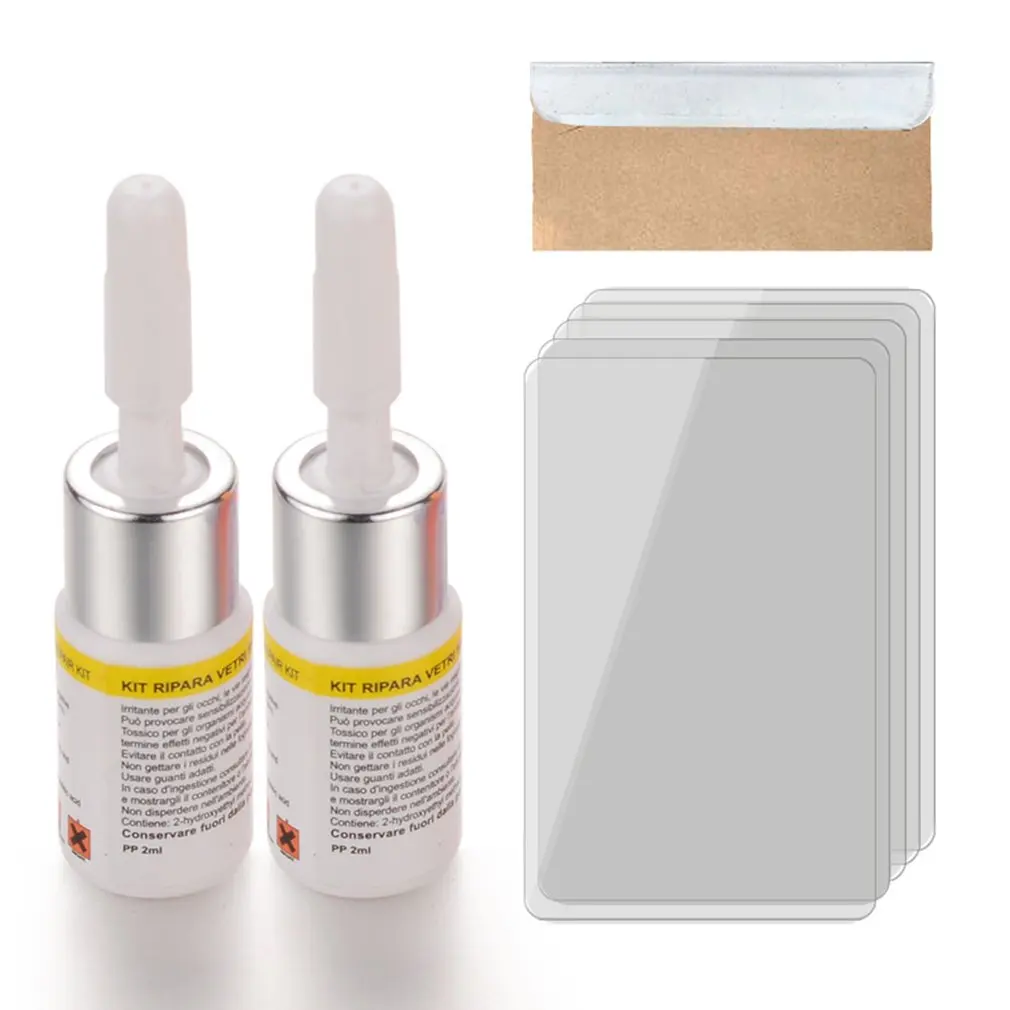 

2pcs Auto Windshield Glass Chips Crack Resin Glue Universal Car Window Repair Kit Car Window Repair Polishing Fix Kit