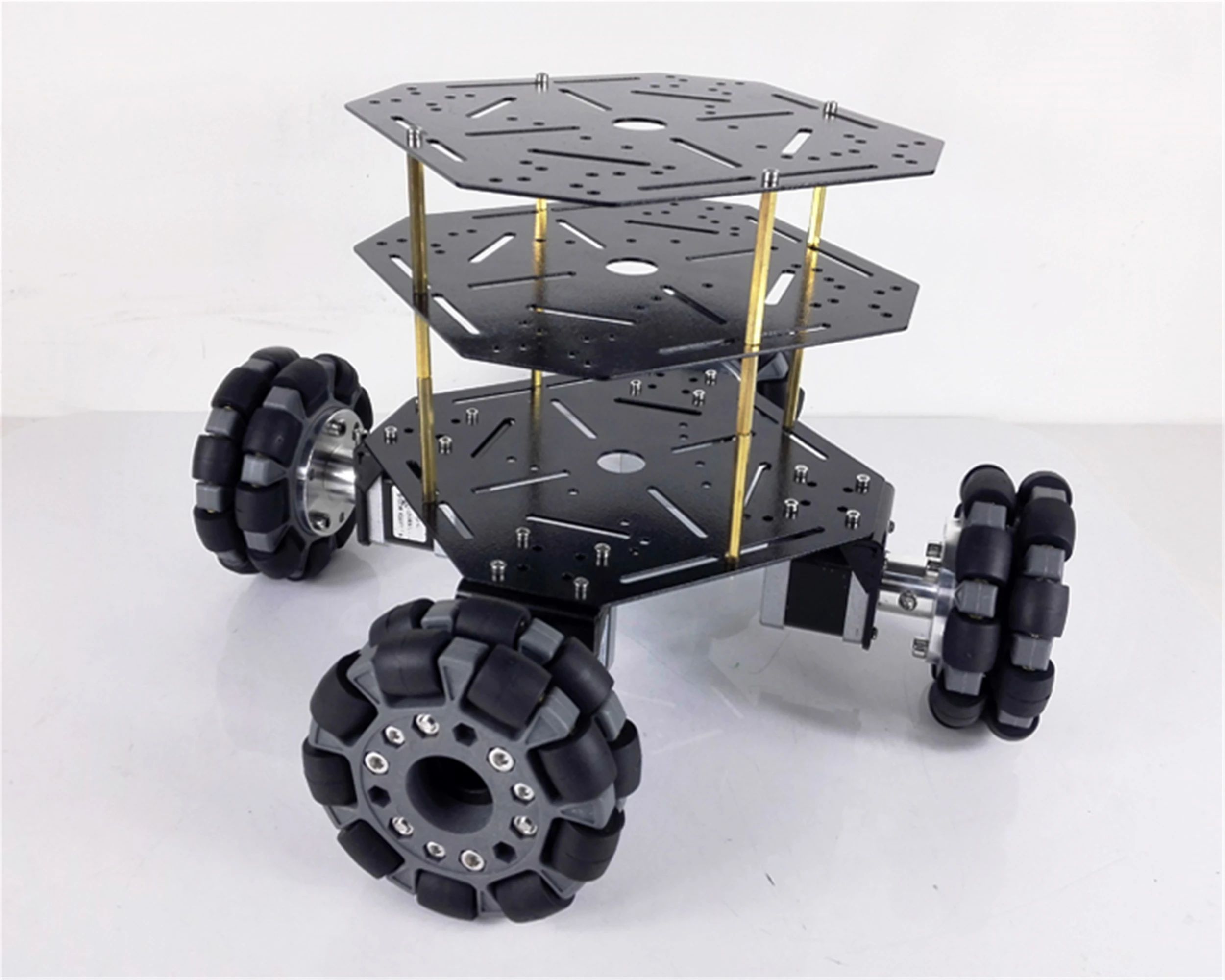 

100 мм всенаправленные металлические колеса 4WD умный танк, машина, комплект шасси 1/2, 3 слоя платформы робота 4 шт. 42 Шаговый двигатель DIY тяжела...