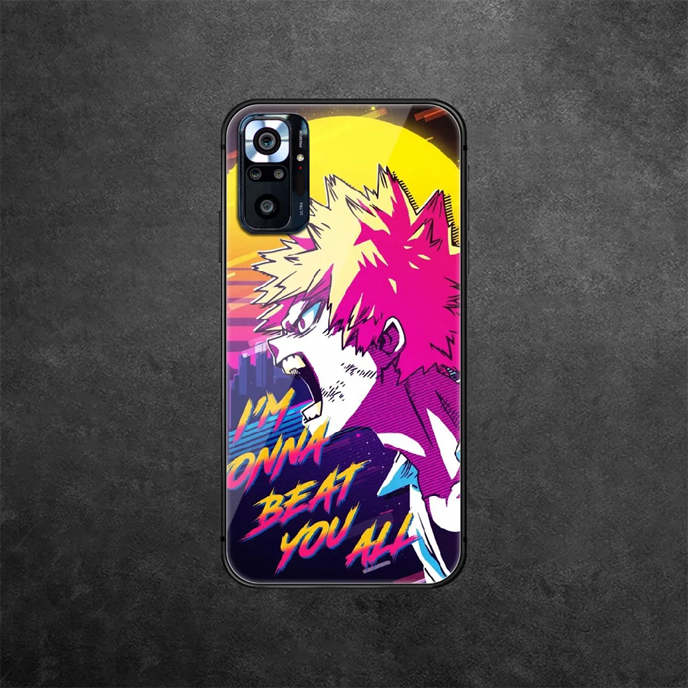 

My Hero Academia Bakugo Tempered Glass Phone Case Cover For Xiaomi Redmi Note 7 8 9 10 A C T S Pro K 30 40 Coque Waterproof