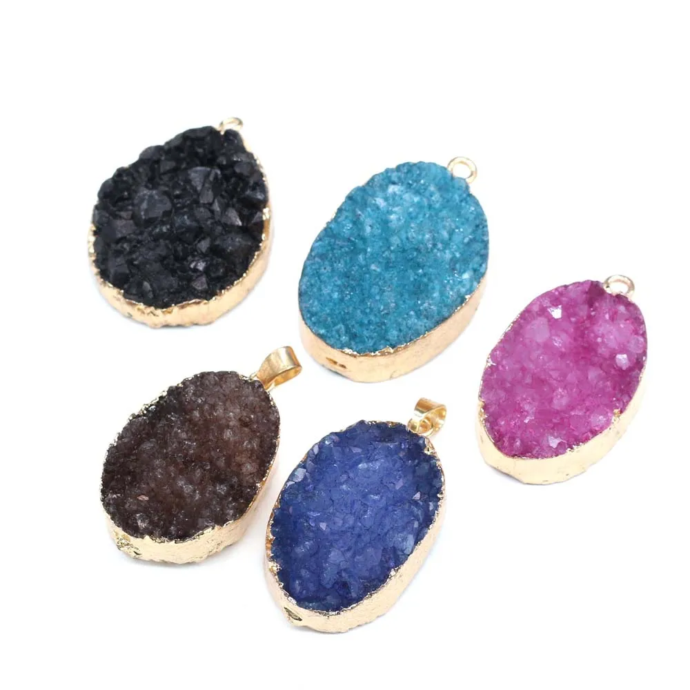 

Подвески из натурального агата, изысканные Агаты неправильной формы с кристаллами, каменные подвески для изготовления ювелирных изделий, ж...