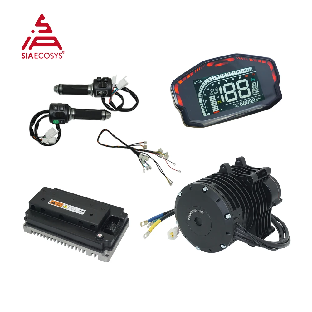 

QSMOTOR 138 3000W V3 70H 5500W Max Continuous with Wire Harness 72V 100KPH Mid Drive Motor Conversion Kit for Dirt Bike