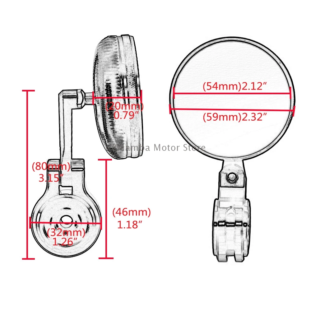 

New 7/8 22mm Universal Motorcycle Rear View Mirror Motorbike Bar End Rearview Side Mirrors Motorcycle Cafe Racer Bobber
