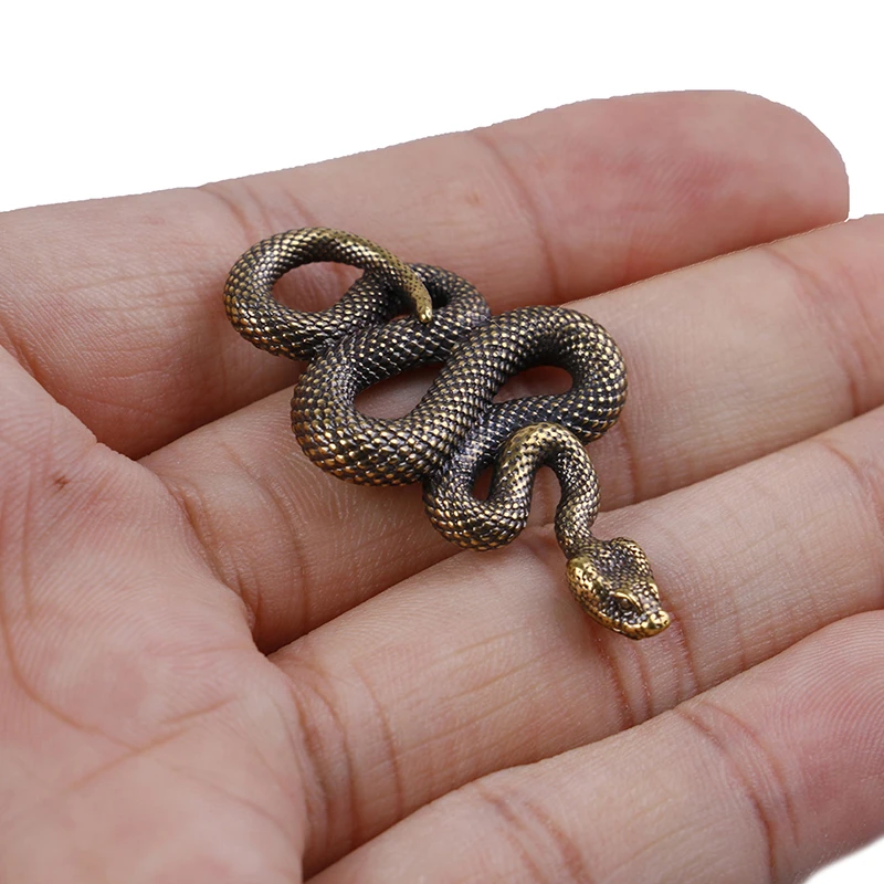 1 шт. латунь металл под змеиную кожу Форма брелок для ключей ручной работы модные