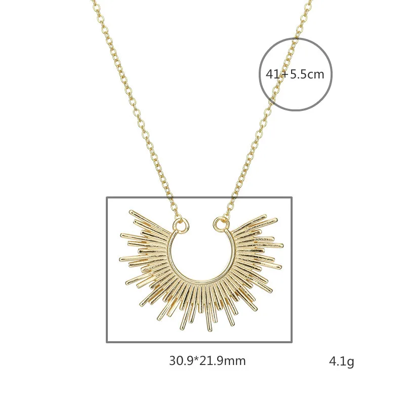 Женское ожерелье из серебра 925 пробы с подвеской в виде солнцезащитных лучей |