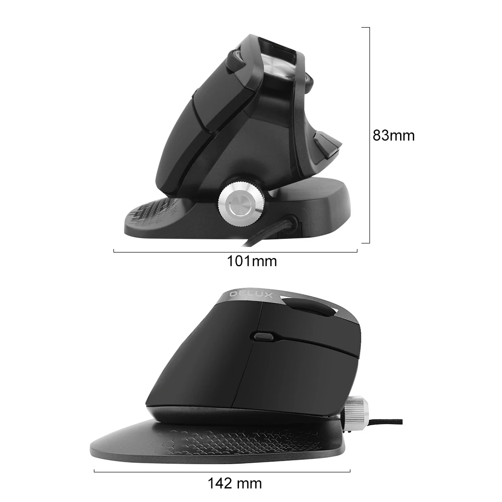 

Delux M618X Adjustable Angle Wired Vertical Mouse 4000DPI Braided Cable Mice With RGB Light For Window 7/8/10/XP Linux