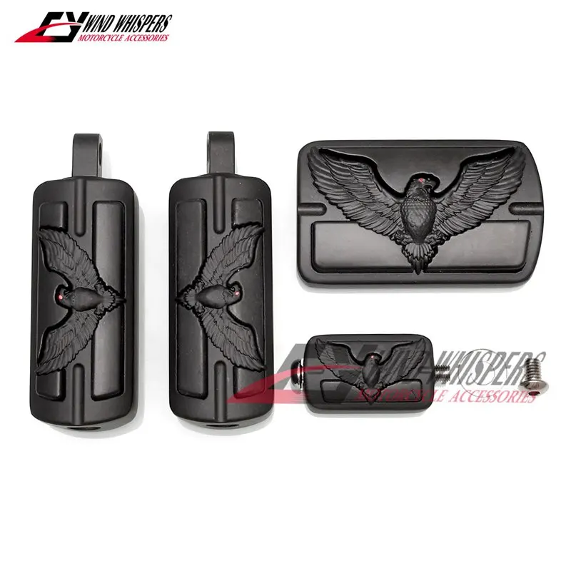 Накладки на педаль тормоза с логотипом Eagle для Harley 883 1200 XL Softail Fat Boy Electra Glide Dyna