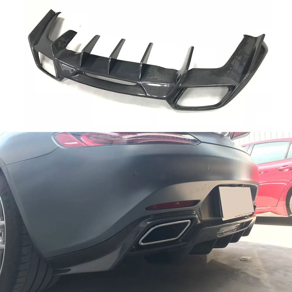 Углеродного волокна диффузор губа на задний бампер для Mercedes Benz AMG GT GTS GTR купе 2