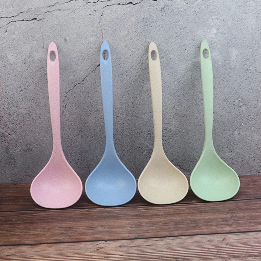 Длинная ручка дизайн толстая рисовая ложка Формовочная пшеничная солома