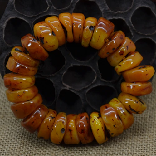 

BALTIC OLD NATURAL RESIN STONE WOMEN&MEN BRACELET VINTAGE STYLE CLASSIC JEWELRY