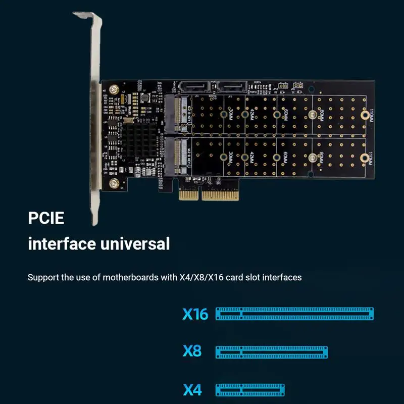 плата преобразования pci e x4 m 2 sata3 0 raid nvme