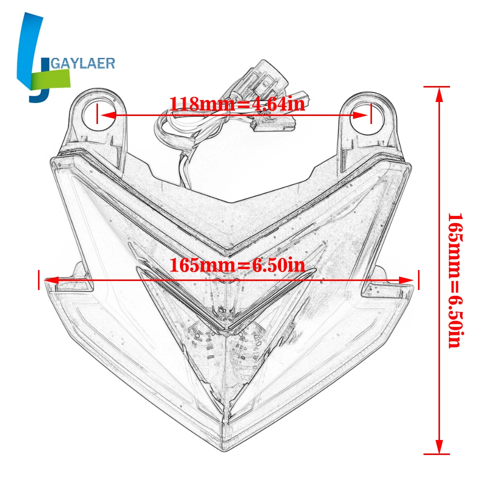 

Motorcycle LED Tail Light Turn Signal Lights Rear Brake Taillight Integrated Lights for Kawasaki ZX6R ZX-6R Z125 Z800 2013-2016