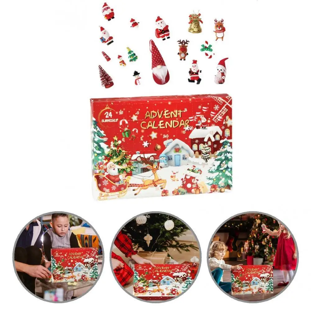 

Convenient Countdown Christmas Box Fun Plastic Christmas Advent Countdown Blind Box Xmas Blind Box Calendar Box 24Pcs