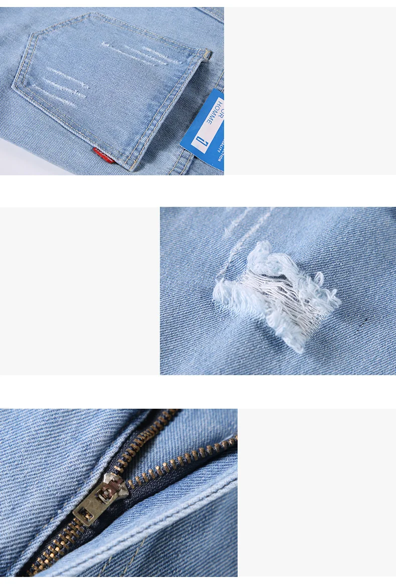 Джинсы скинни мужские рваные уличная одежда джинсы брюки из денима в стиле