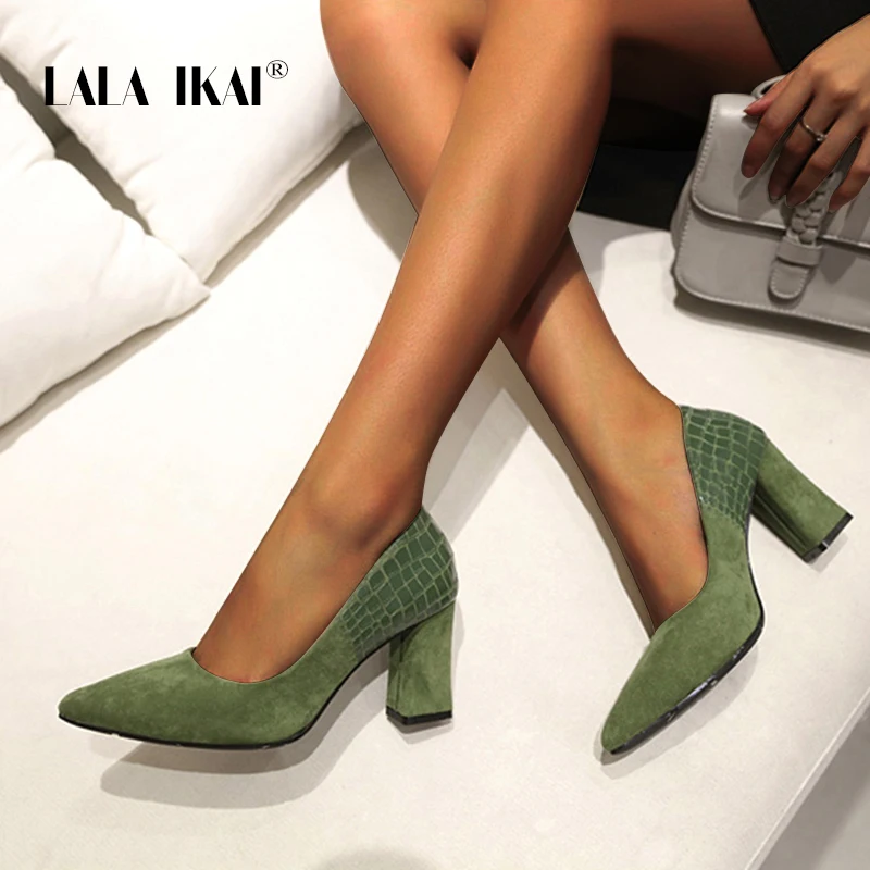 LALA IKAI/Осенняя женская обувь туфли лодочки с острым носком офисные на высоком