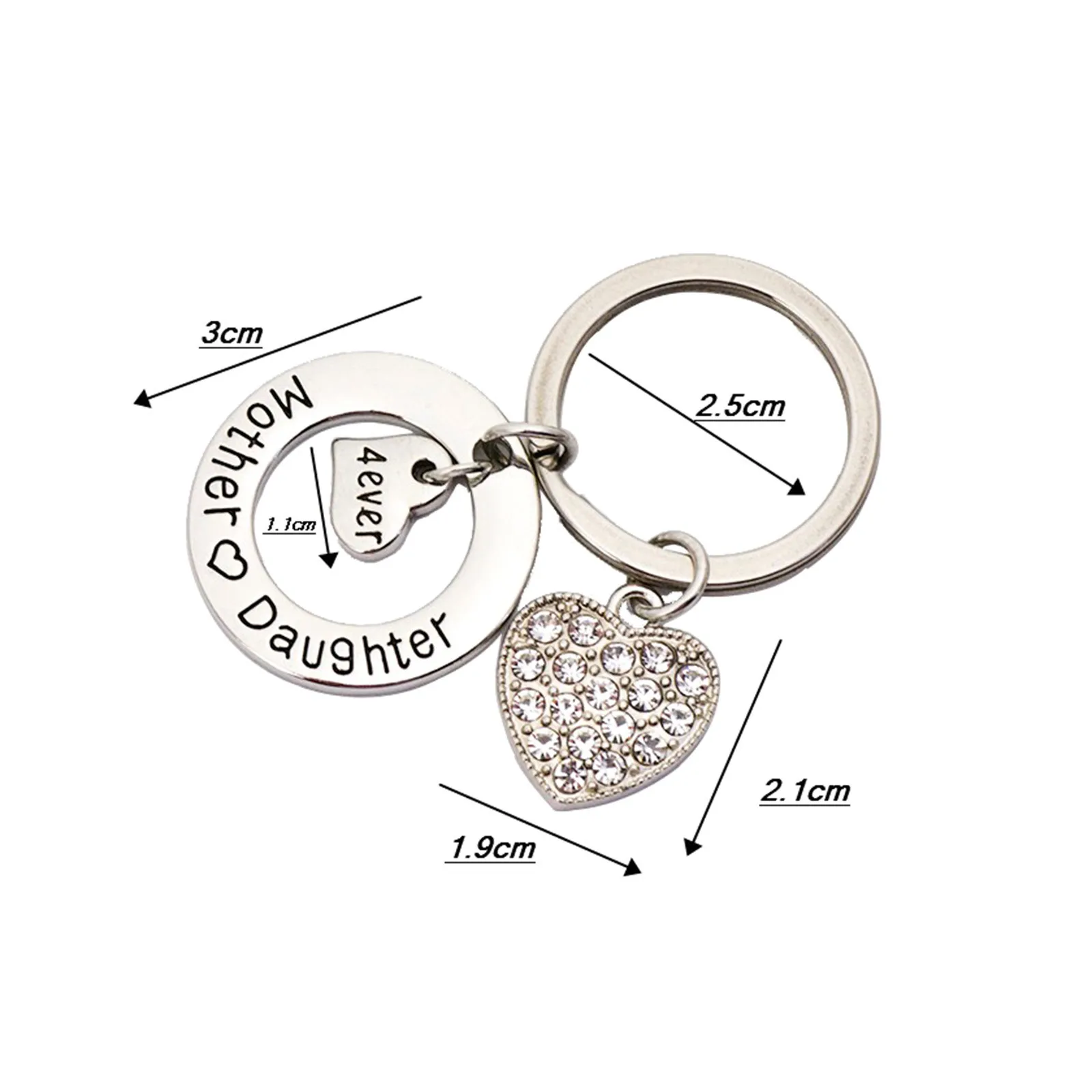 

Mother Daughter Letter Love Jewelry Keychain pendant Ornaments Fashion Gift Stainless Steel Keychain Decoration Hangs Decor