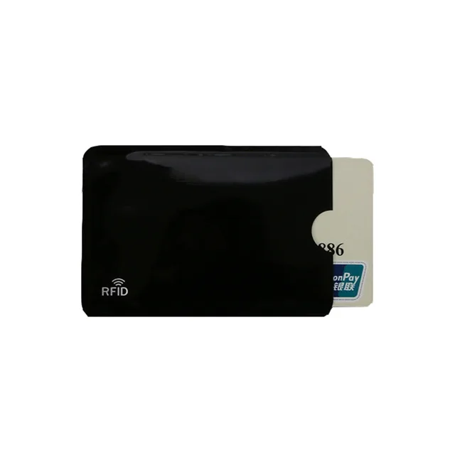Black Анти Rfid кошелек сумка для визитных карточек против сканирования RFID Блокировка банковских карт кошелек NFC экранирующая Сумочка для защиты конфиденциальности BAG1036 - Цвет: Black