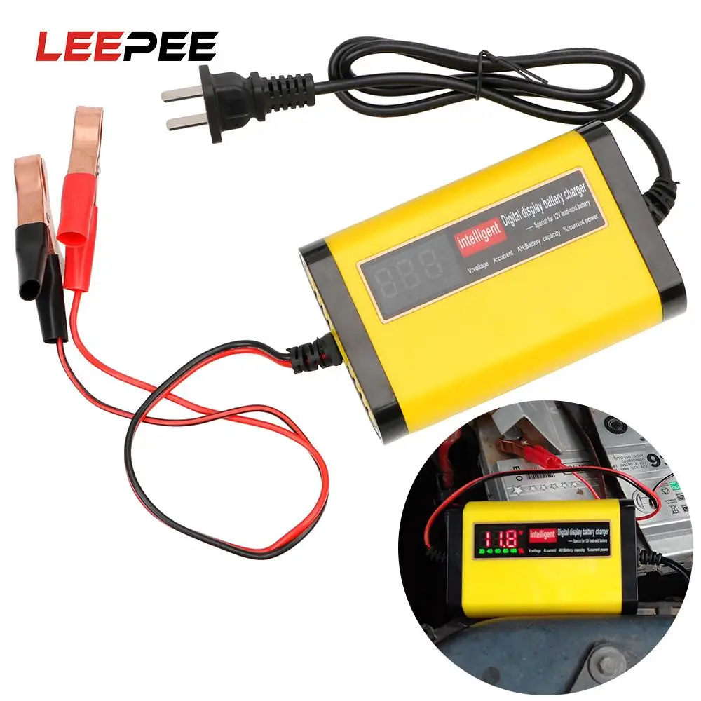 

Умное зарядное устройство LEEPEE 2A для автомобильных аккумуляторов, автоматическое зарядное устройство для свинцово-кислотных батарей, быстр...