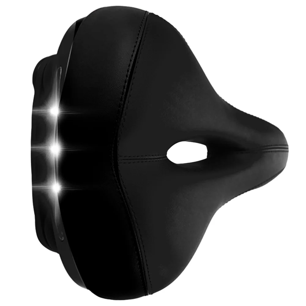 

Hollow Absorption Saddle Thickened Broaden Cushion Comfortable Seat with Taillight without Battery (Black)