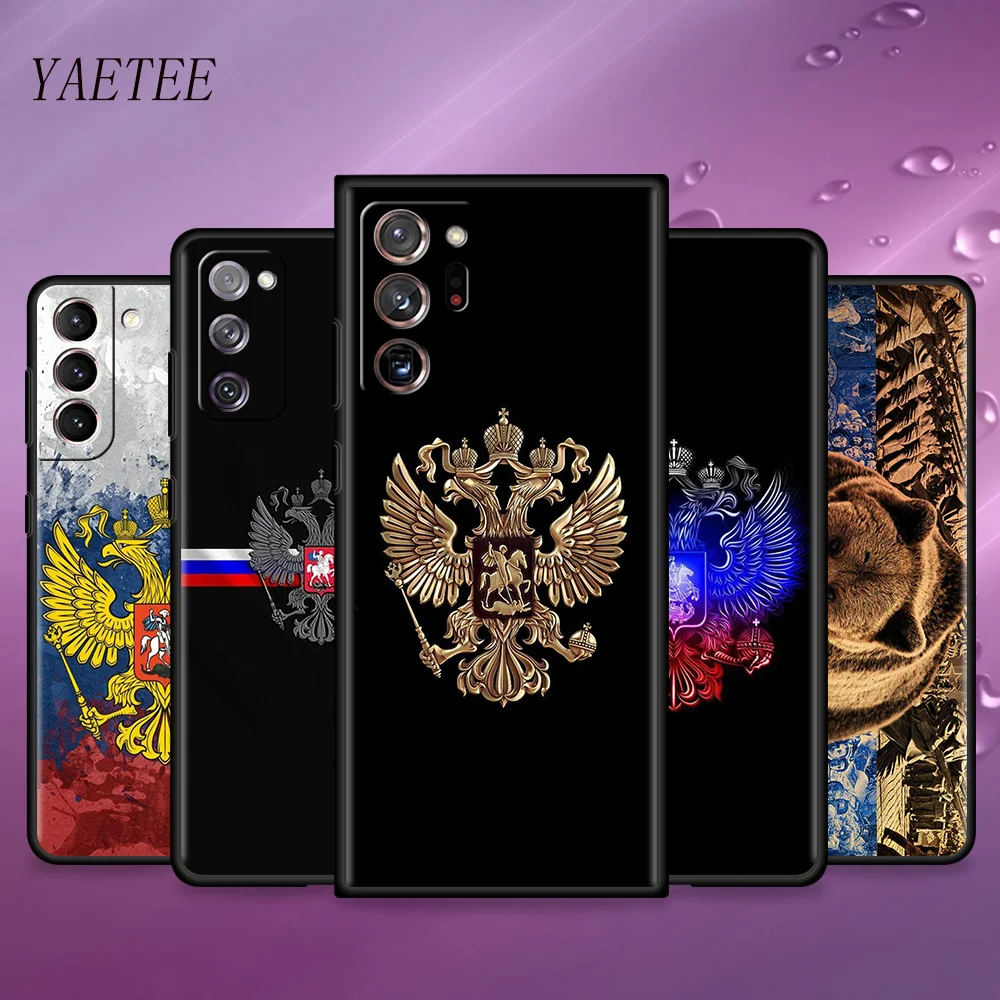 

Russia Russian Flags Emblem Case For Samsung Galaxy S21 S20 FE S10 Plus S9 S8 Note 20 Ultra 5G 10 9 Shockproof Tpu Phone Coque