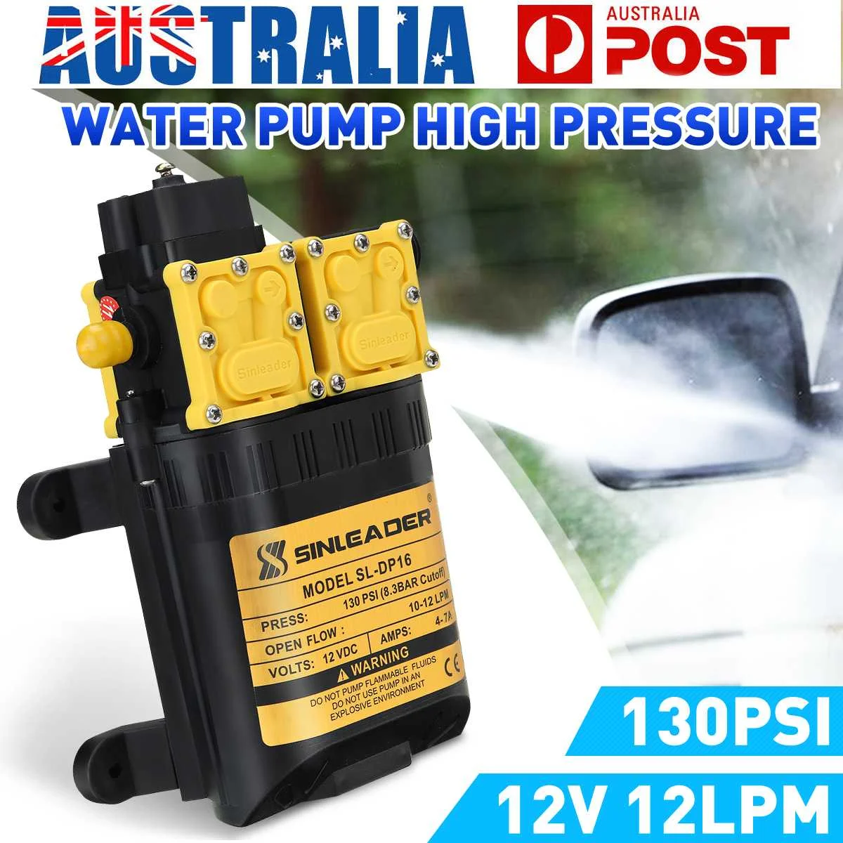 

DC 12v 130PSI 10-12Lmin Agricultural Electric Water Pump Dual power pump Micro High Pressure Diaphragm Water Sprayer Car Wash