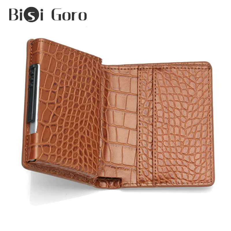 

BISI GORO 2020 Unisex Metal Credit Card Holder With RFID Business Aluminum ID Cash Card Wallet Money Purse Smart Wallet 7 Colors