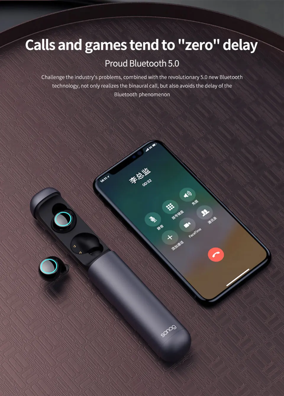 Sanag J2 Bluetooth наушники IPX7 водонепроницаемые спортивные беспроводные наушники Bluetooth 5,0 шумоподавление HiFi стерео беспроводные наушники