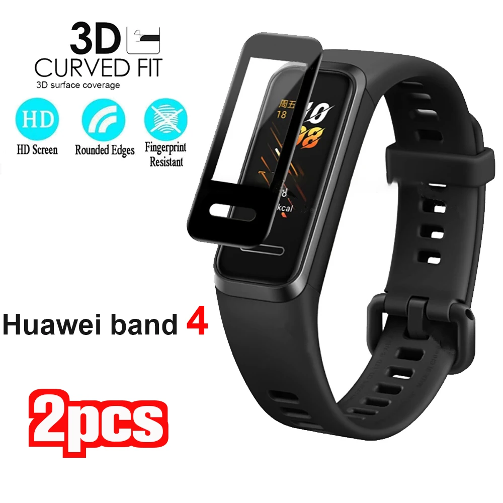 Защитное стекло 3D для Huawei band 4 пленка на Smart полное покрытие мягкая защита экрана