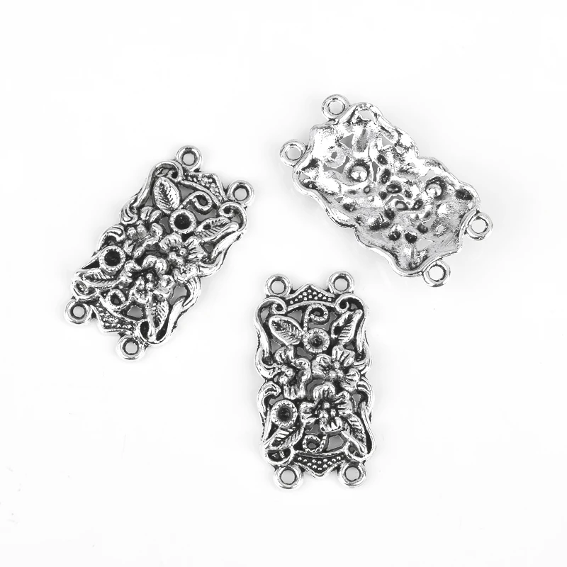 Соединители DoreenBeads из цинкового сплава фурнитура прямоугольник античный
