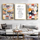 Скандинавская Красочная картина маслом для дома, рисование на холсте, скандинавский абстрактный настенный постер, украшение для гостиной и дома