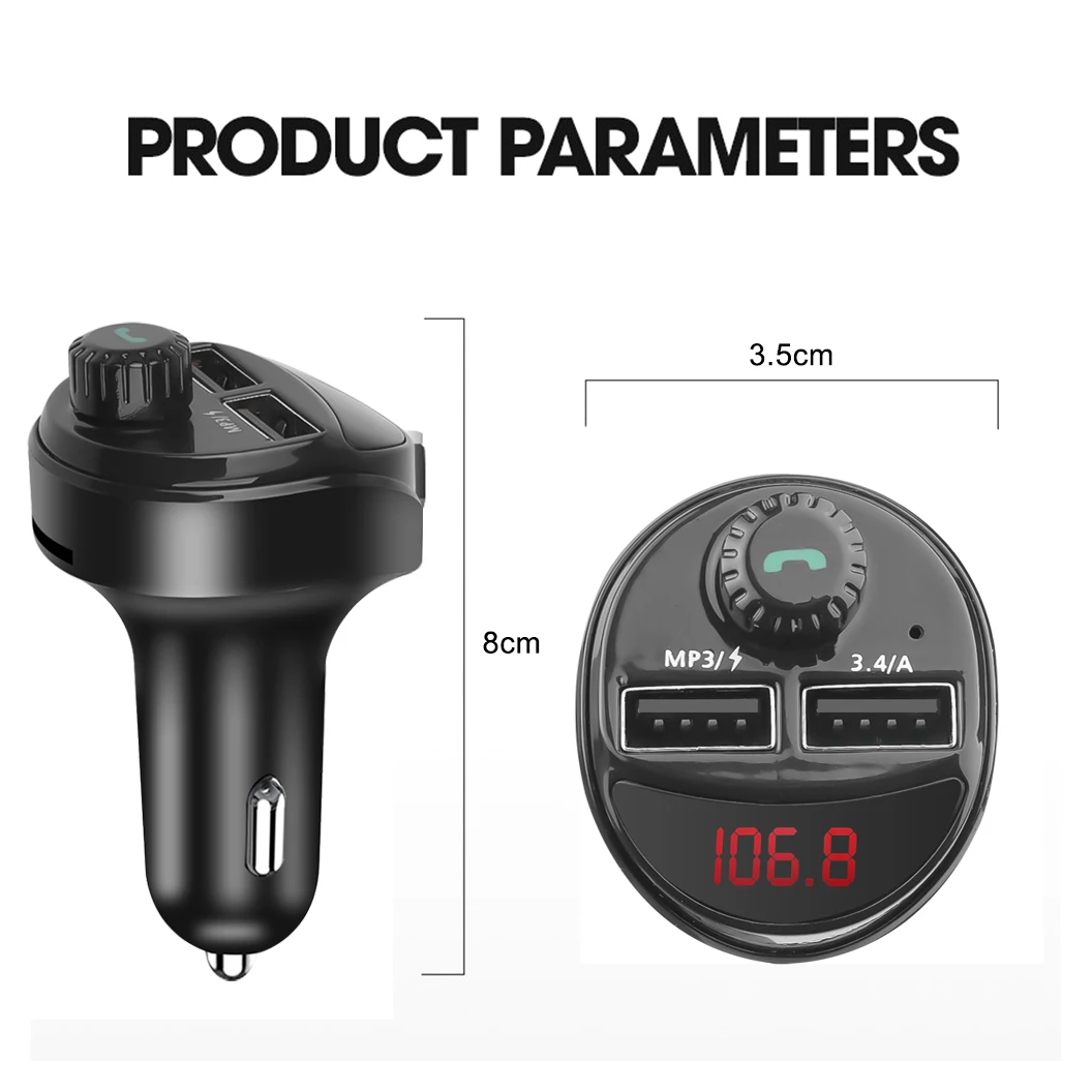 Автомобильное зарядное устройство FM-передатчик Bluetooth автомобильный аудио