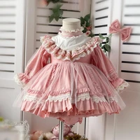 baby girl spanish royal dresses with big bow toddler boutique clothes children spain dress infant birthday lolita ball gowns