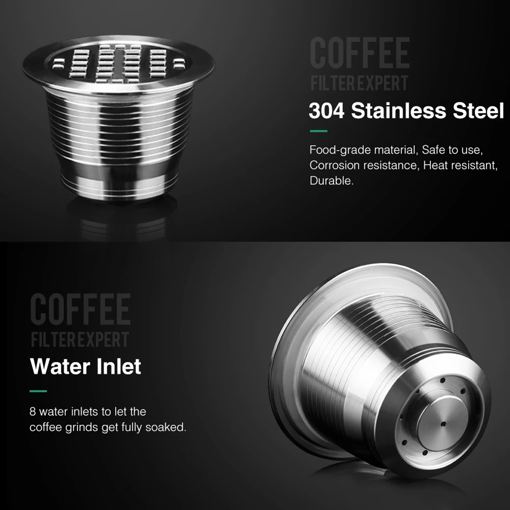 Кофе капсулы чашки с ложка кисточка Нержавеющая сталь жирных квадратное