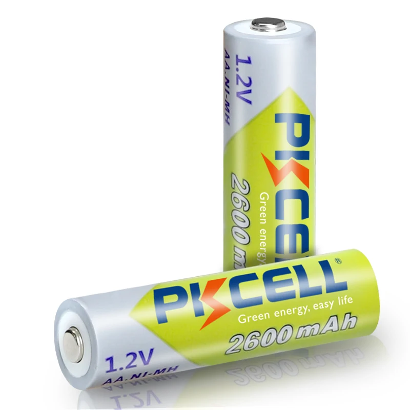 PKCELL 4PC 100% оригинальные 1.2В AA аккумуляторные батареи 2600 мАч Ni-MH Rechargeble батарея для