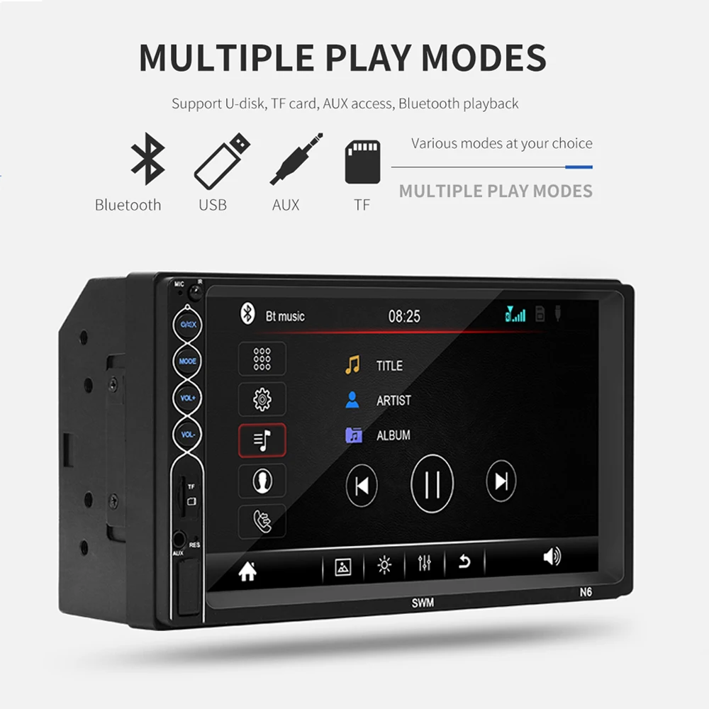 Автомагнитола 2DIN MP5 стереоприемник Bluetooth стерео аудио радио плеер зеркальная