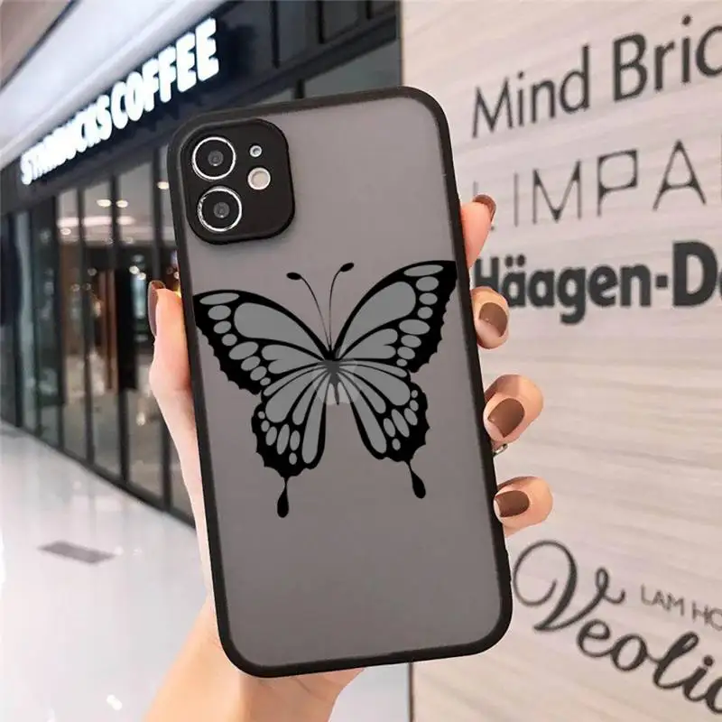 

cute sexy butterfly pink blue Phone Cases matte transparent For iphone 7 8 11 12 plus mini x xs xr pro max cover