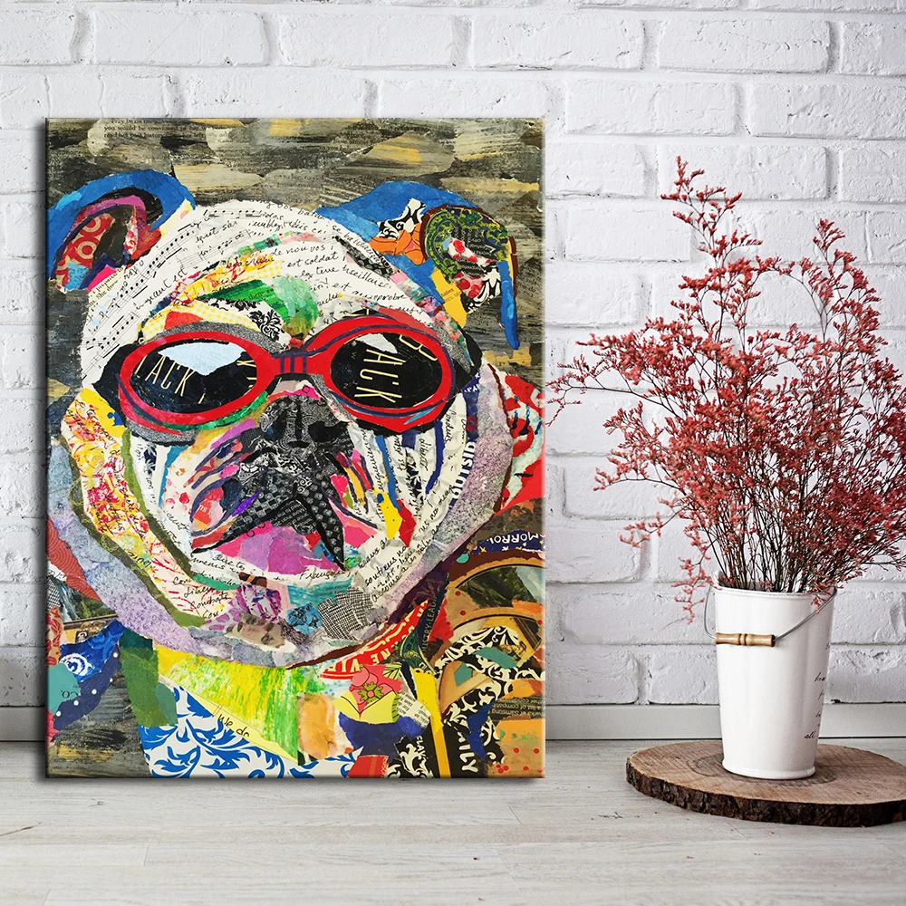

Animals Graffiti Art Dog Canvas Prints Paintings Street Art Wall Pictures for Kid's Room Posters and Prints Home Wall Decoration