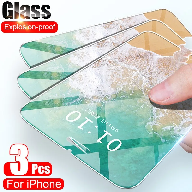 3 шт. защитных пленок для iPhone 12 11 Pro X XS MAX XR 8 6 6S 7 Plus 5 5s SE 2020 защитная пленка из