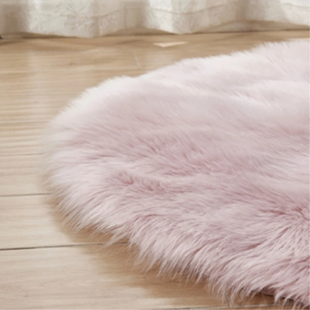 Круглые мягкие Меховые коврики из искусственной овчины для спальни гостиной