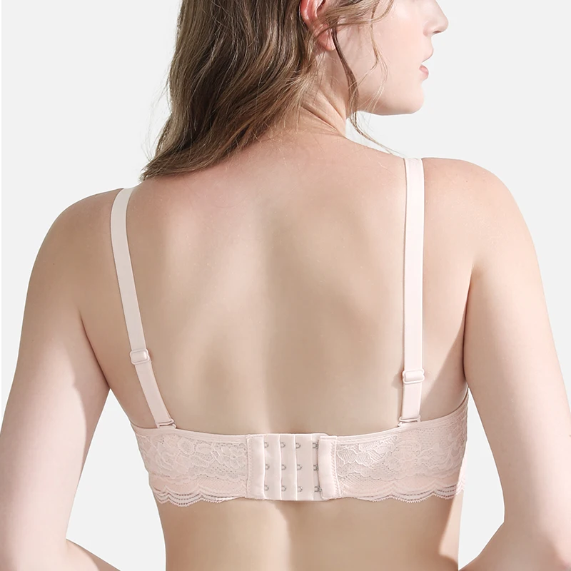 

YueYanni Underwear Women's Thin Style Big Breasts Shows Small Comfortable No Steel Ring Bra Sexy Lace Bra