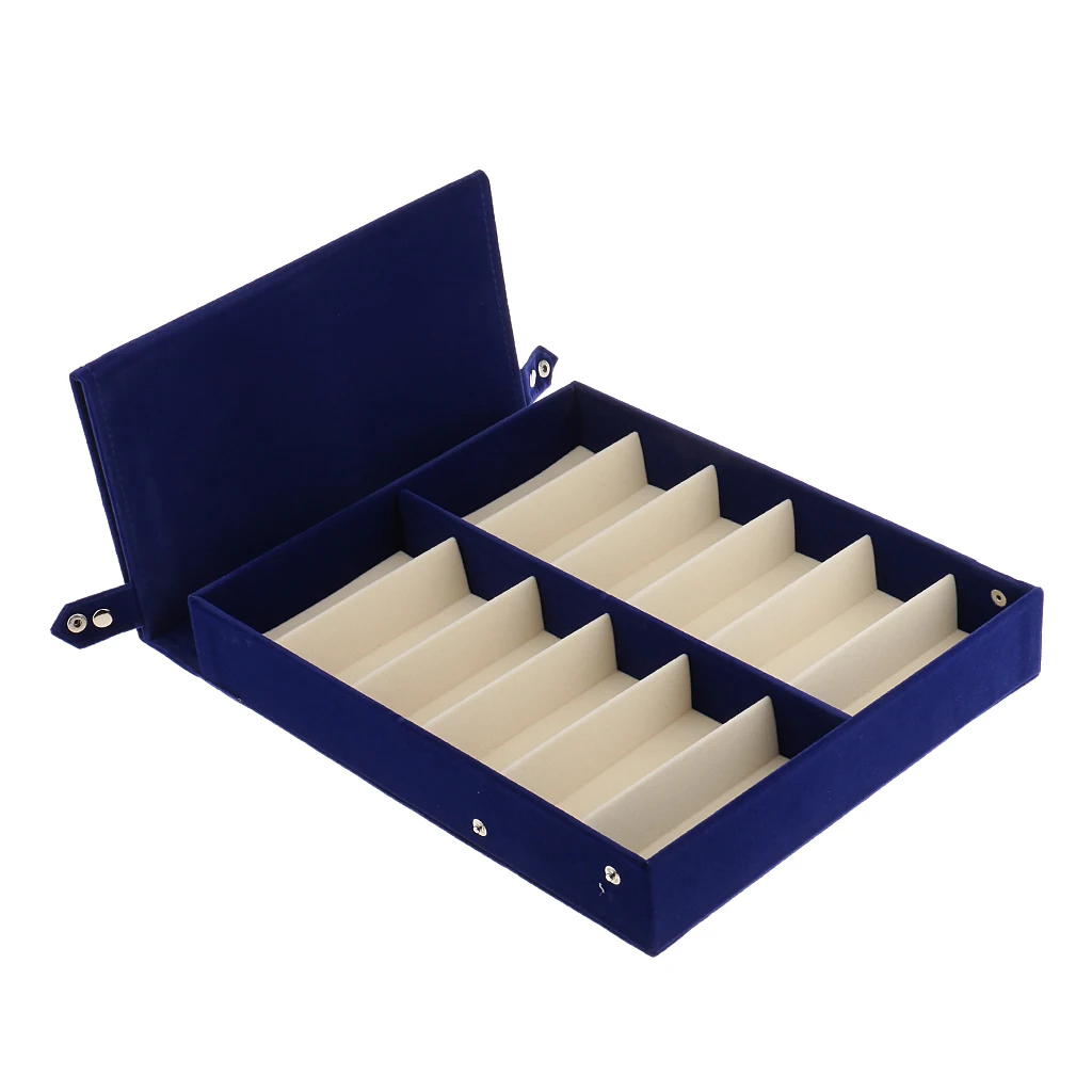 Коробка для хранения очков с 12 слотами-винтажный Красный бархатный футляр