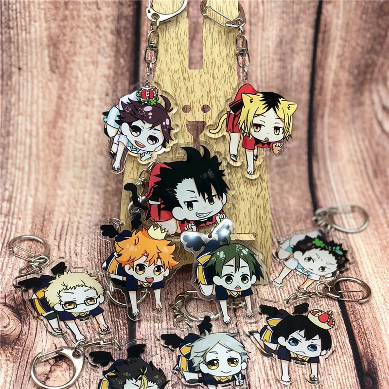 

Anime Haikyuu Hinata Shoyo Keychain Badge Oikawa Tooru Sugawara Koushi Cosplay Acrylic Key Chain Pendant Keyring