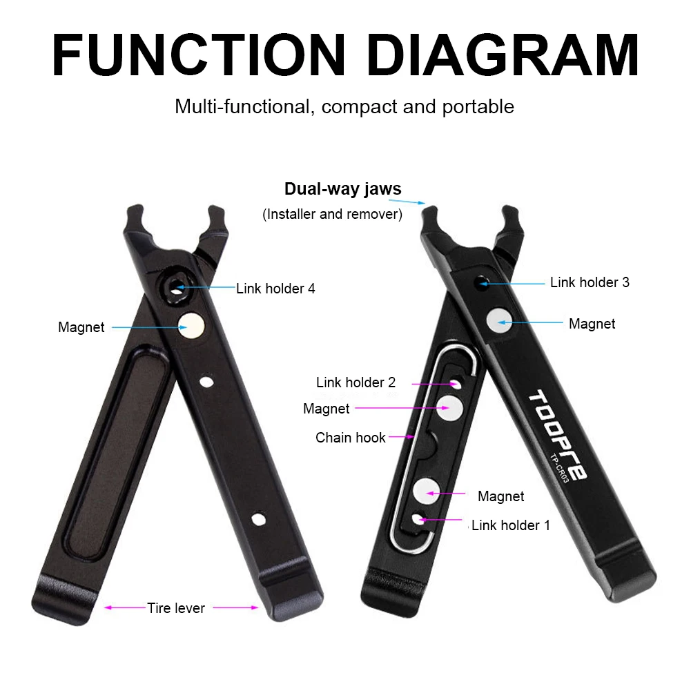 

Bicycle Multifunction Chain Pliers Master Link Plier Valve Tool Tire Lever Aluminum Alloy Bike Removal Repair Tools