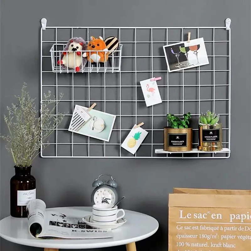 Nordic Ins Украшение стен дома железная сетка декор фоторамка открытки DIY стены