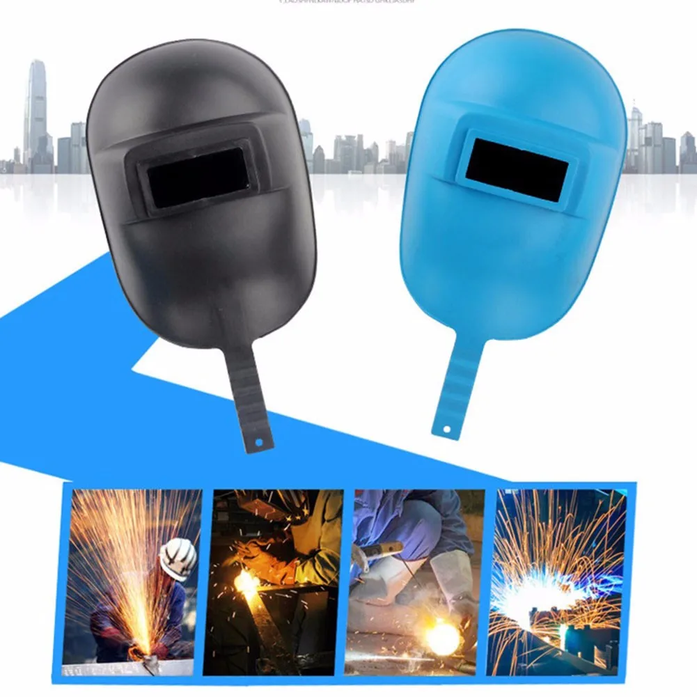 

Hand-Held Welding Shield Black Red Blue Welding Mask Waterproof Welding Helmet Face Protector Heat Resistant Grinding Mask