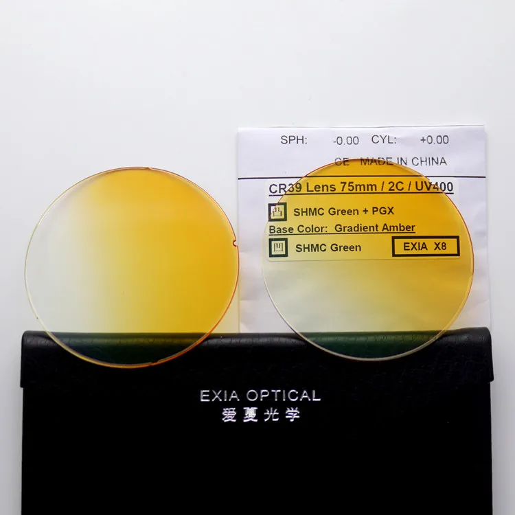 Солнцезащитные очки линзы фотохромные серый SHMC зеленый UV400 X серии База Кривая 2 EXIA оптический - Цвет линз: X8 Gradient Amber