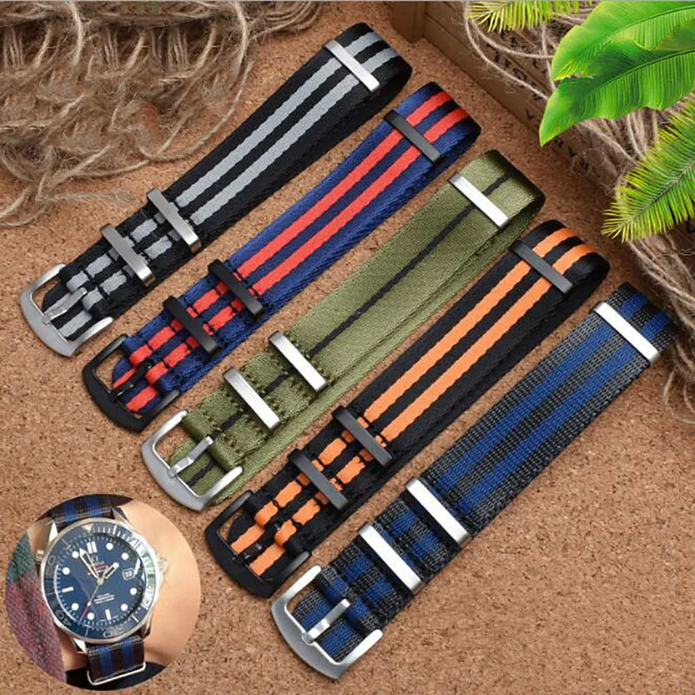 20 мм 22 Елочка ремень безопасности ремешок для часов нейлоновый натовских военных